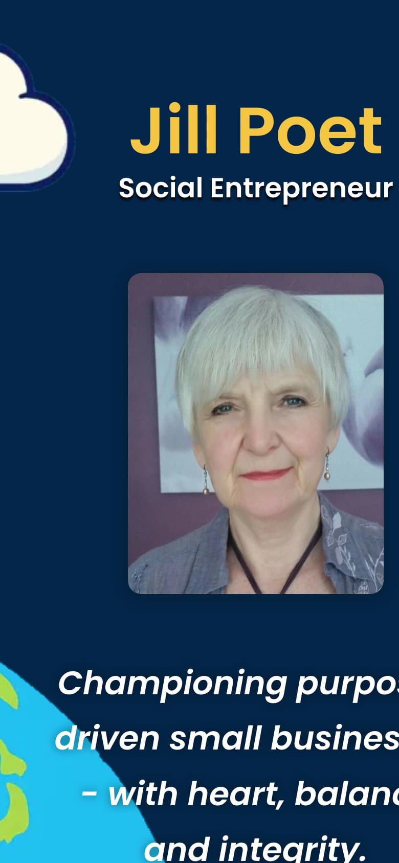 Screenshot of the new Jill Poet website design